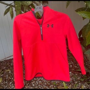 Youth Large Neon Pink Under Amour quarter zip fleece hoodie!